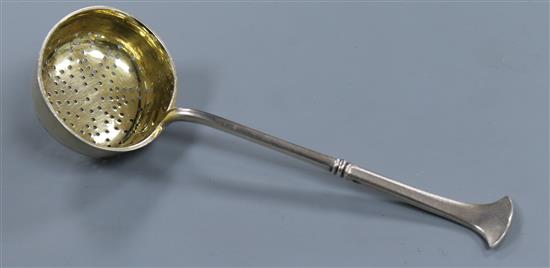 A late 19th/early 20th century Russian 84 zolotnik sifter spoon by Oreste Kurlukov, Moscow, 15.2cm.
